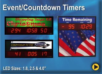 BRG Event Countdown, Count up timers are perfect to mark the start of an event or countdown to the completion of an event